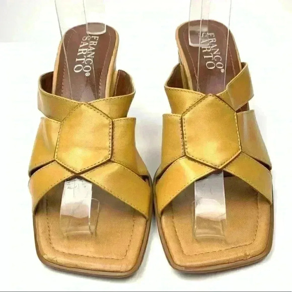 Franco Sarto size 8.5 N Merigold tan leather square toe vintage 90s - Picture 3 of 12